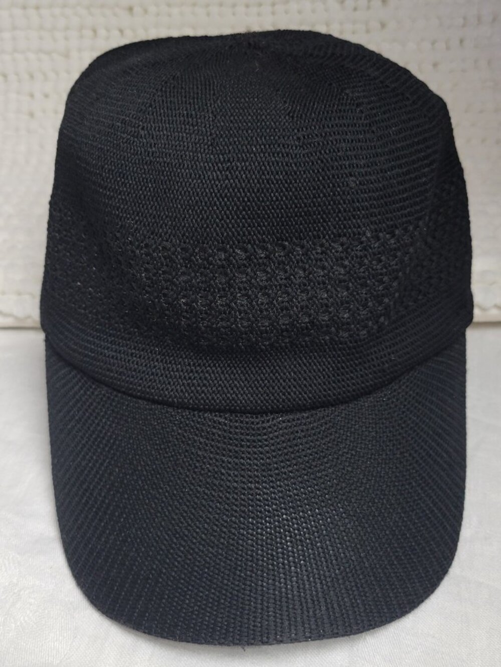 Park Royal Quality Headwear Black Cap Hat breathable crochet 60s vtg brim Retro
